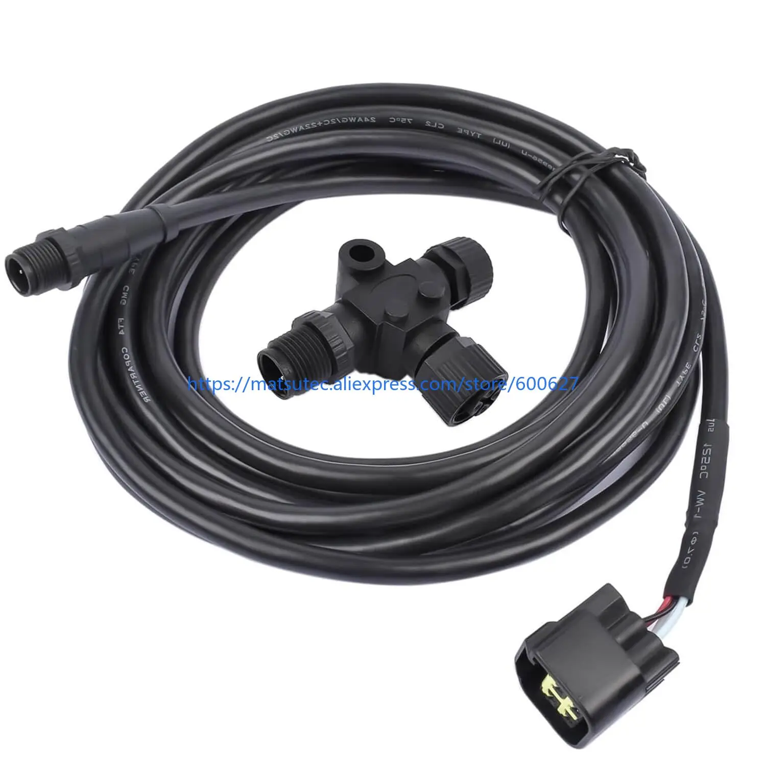 Engine Interface Cable NMEA2000 Connection with T Connector for Yamaha Outboard 2006 & Newer, Replace # 000-0120-37, 3004.6865-4