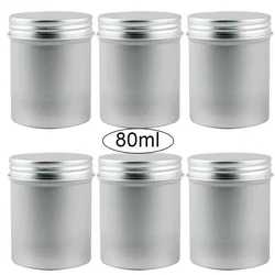 12/24/48/96pcs 80ml Aluminum Tin Candle  Jars Empty Cosmetic Container Tin with Lid Refillable Bottles Candy Tea Storage Jar Box