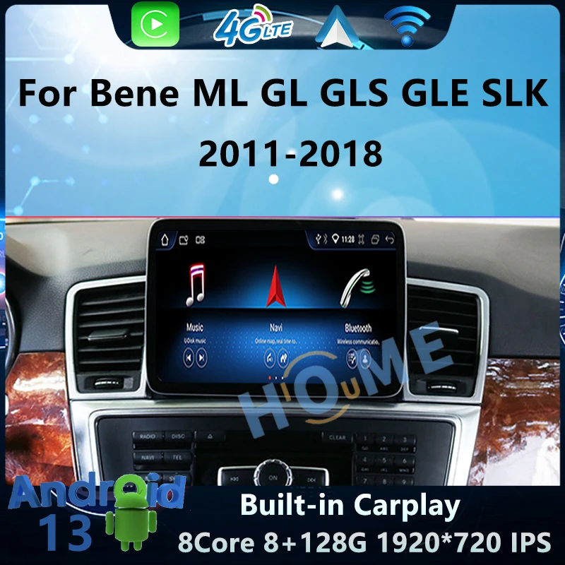 

8Core Android13 System Apple Carplay Car Video Player GPS Navigation Multimedia Screen For Mercedes Benz ML W166/GL X166 GL SLK