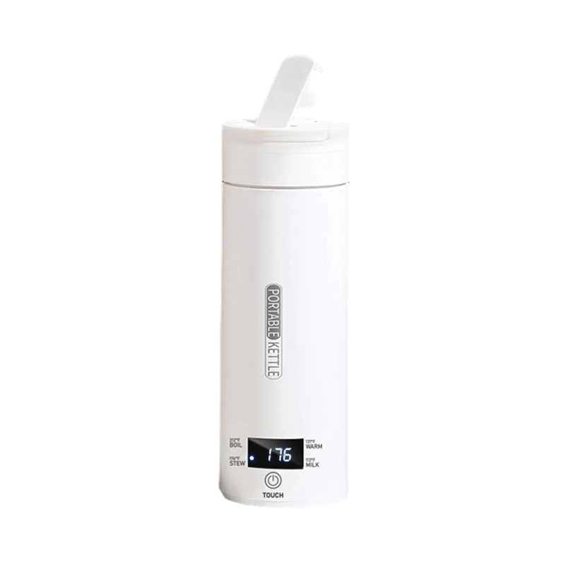 DT39 Portable Travel Electric Kettle 4 Temperature Control 300W 304 Stainless Steel Hot Water Boiler Flip Lid 220V EU Plug with