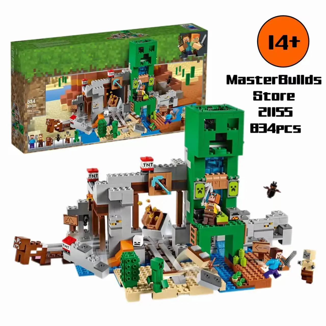 MINISO 21155 nouvel monde bloc de construction ensemble décoratif nouveauté grotte, cadeau d'anniversaire, cadeau d'halloween