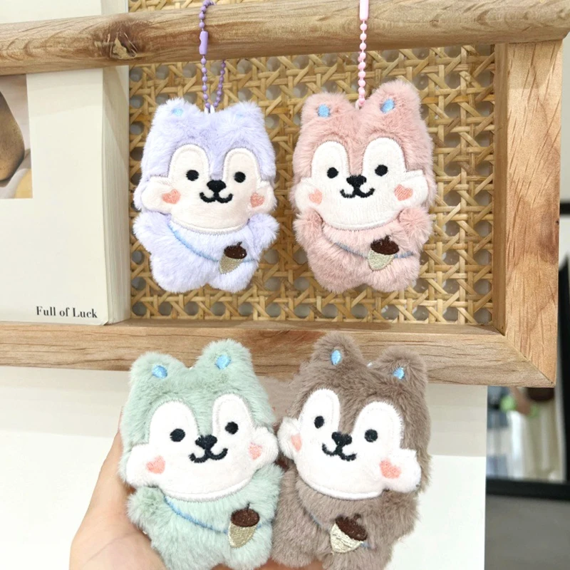 1PC Cute Nut Squirrel Plush Toy Cartoon Stuffed Animal Doll Keychain Lovely Bag Pendant Backpack Key Holder Ornaments