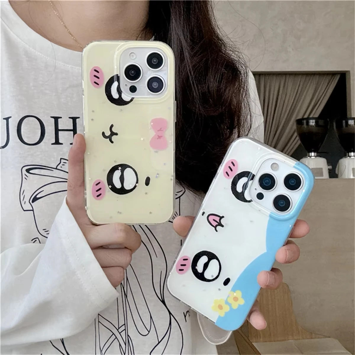 Cartoon Expression Handyhülle für Samsung Galaxy S25 S24 S23 S22 S21 FE Ultra Plus 4G 5G Federstruktur Rückseite