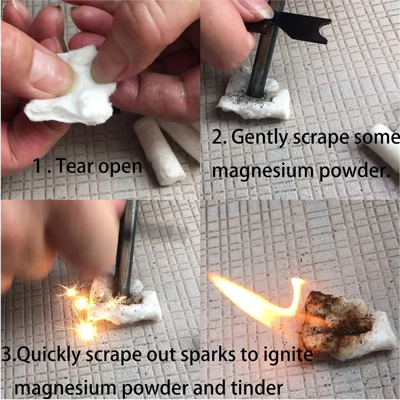 30 قطعة عصا قطنية صغيرة أدوات خارجية للتخييم الطبيعي والمشي لمسافات طويلة في حالات الطوارئ بقاء دافئ بنفسك