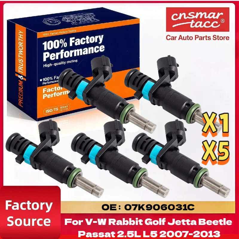 Bico Injetor de Combustível de Qualidade OEM 07K906031C FJ1067 FI11378S para VW Rabbit Golf Jetta Beetle Passat 2.5L L5 2007-2013
