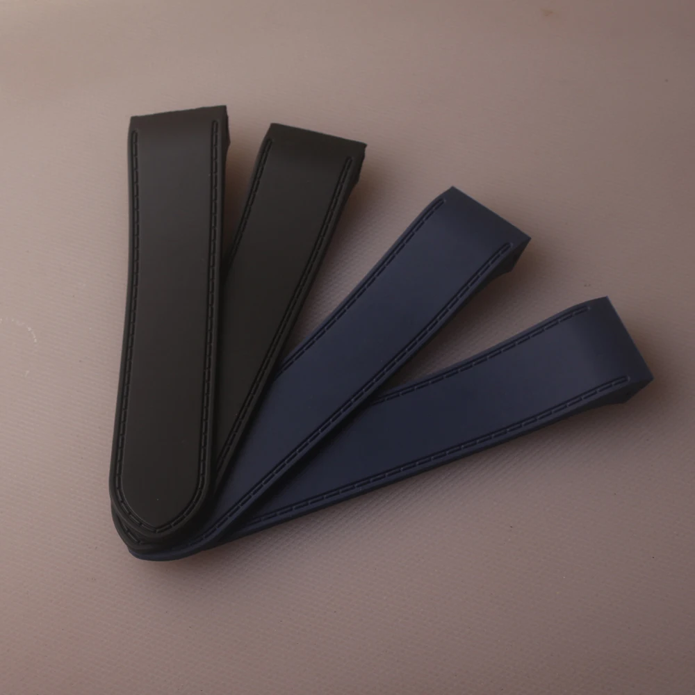 Watchband For Santos 100 Silicone rubber Waterproof men's and women's Soft Watch Strap 23MM 25mm Black Blue Bracelet special end