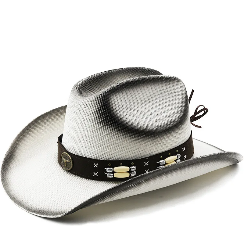 Street Photography Performance Summer Travel Cycling Straw Hat, High-End Western Cowboy Hat