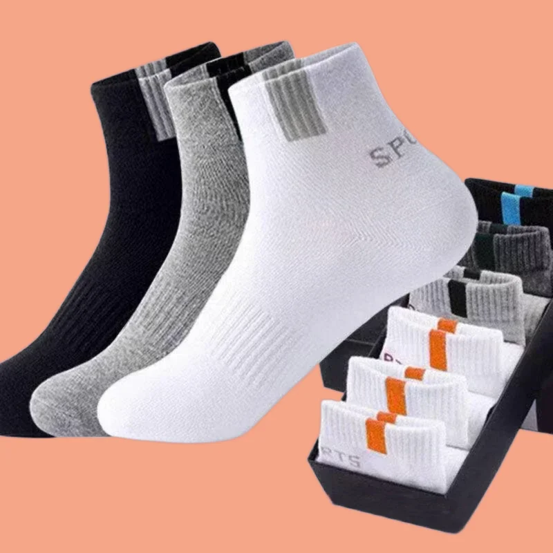 Chaussettes de sport décontractées en coton pour hommes, haute qualité, fibre de bambou, respirantes, absorbant la sueur, désodorisation, mode, nouveau, 5/10 paires