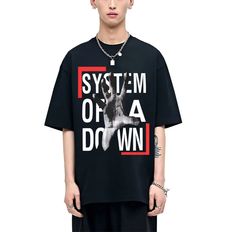 

System of A Down T-shirt Male 90s Vintage Alternative Metal Tshirt Men Women Clothing Gothic Rock Oversized Short Sleeve T Shirt