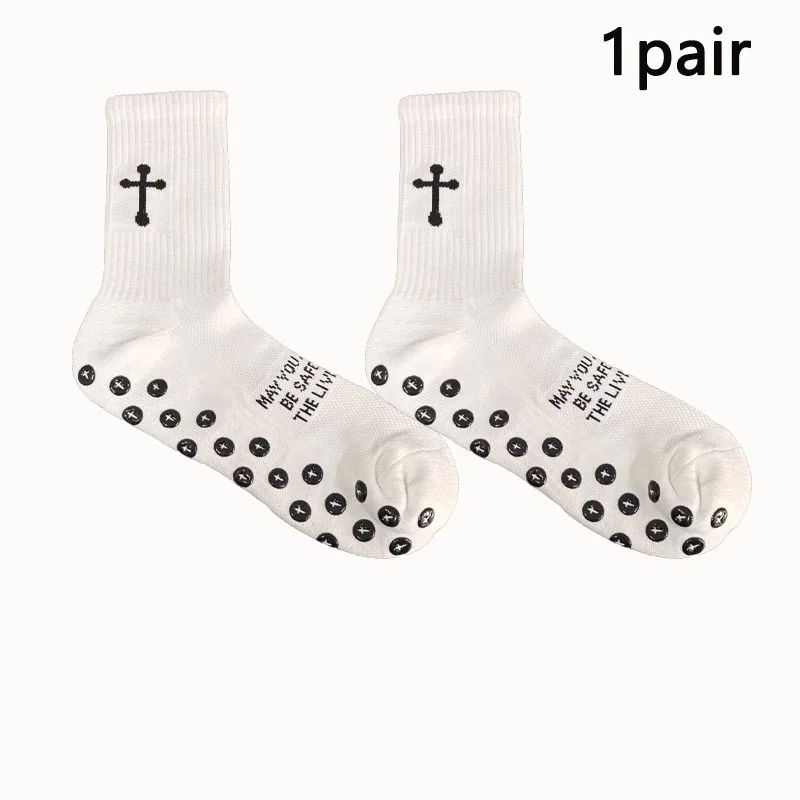 

Носки до середины икры с перекрестными буквами, комплект из 1/4 пар, нескользящие модные носки, индивидуальный стиль