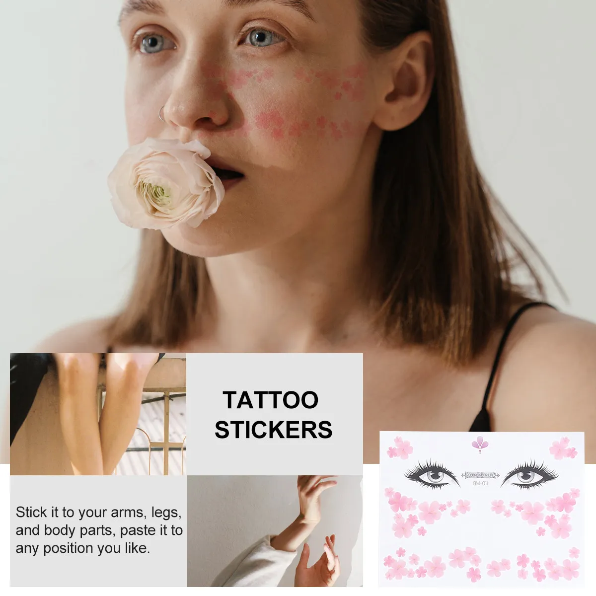 6-pecas-de-adesivos-faciais-a-prova-d'agua-decalques-temporarios-ecologicos-flores-desenhos-animados-decorativos-tatuagens-corporais-femininas-para-festivais-e-passeios