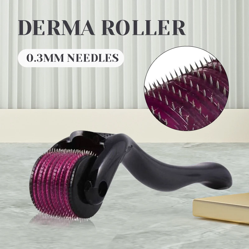 Derma Roller 0.2/0.25/0.3mm kuracja przeciw wypadaniu włosów tytanowa 540 igła wzrost broda przeciw zmarszczkom narzędzie do pielęgnacji skóry