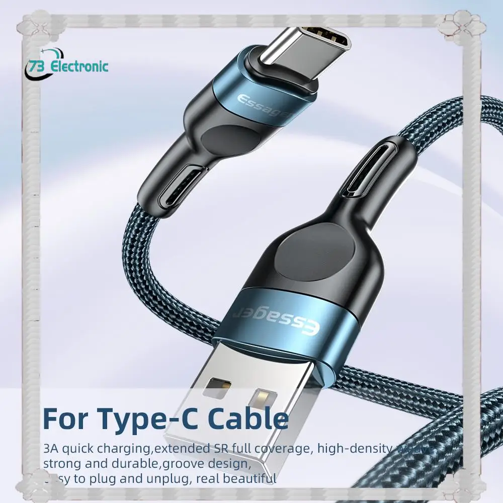 24-Hour Delivery ESSAGER Chenxi Type-C Interface Data Cable, Durable Type-C Fast Charging Cable