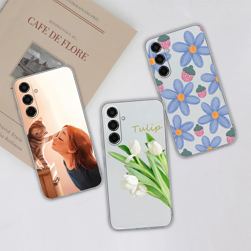 Simple Case For Samsung M35 M55 5G Transparent Soft TPU Silicone Phone Cases For Galaxy M55 M35 Anti Drop Back Cover Carcasa