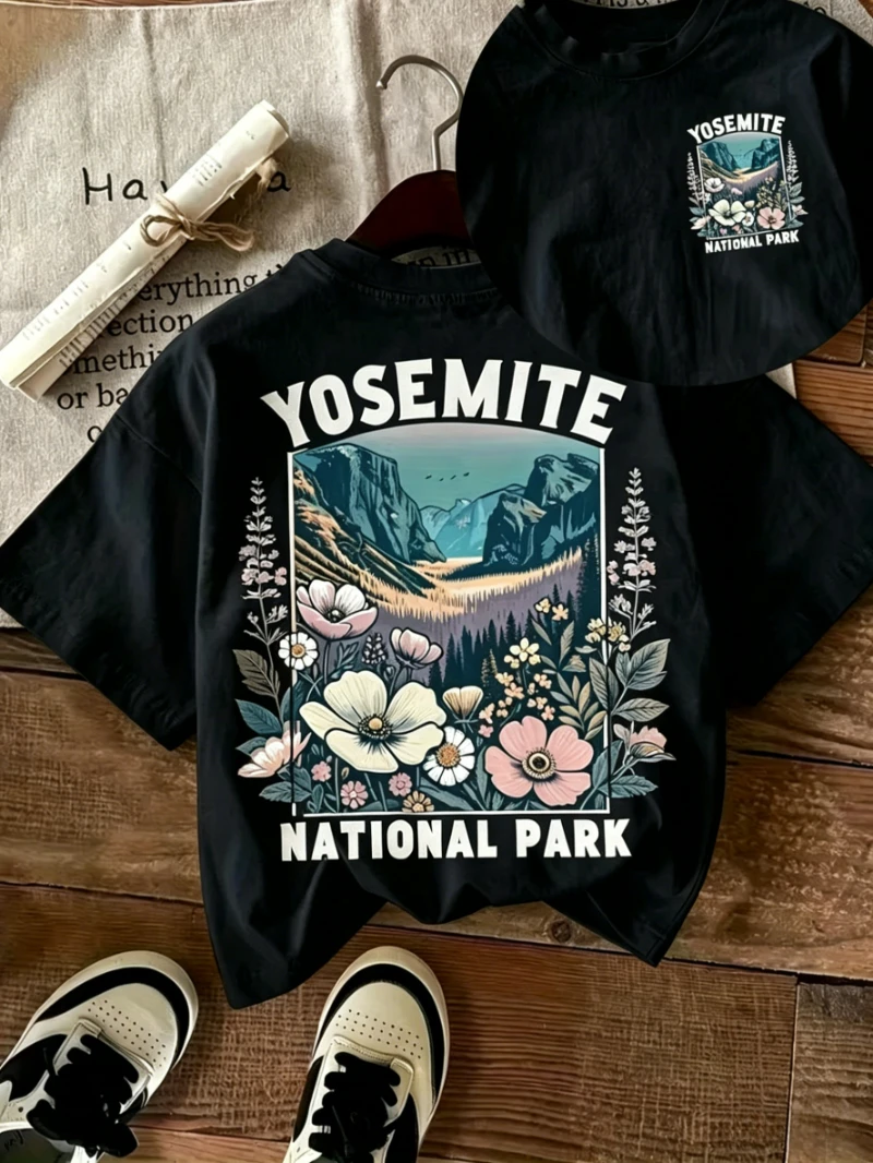 요세미티 국립공원 와일드플라워 마운틴 그래픽 티셔츠 - - Outdoor Camping Yosemite 리뷰 및 가격