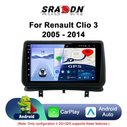 For Renault Clio 3 2005 - 2014 Car Radio Android Automotive Multimedia Player GPS Navigation Carplay Touch Screen Auto Stereo