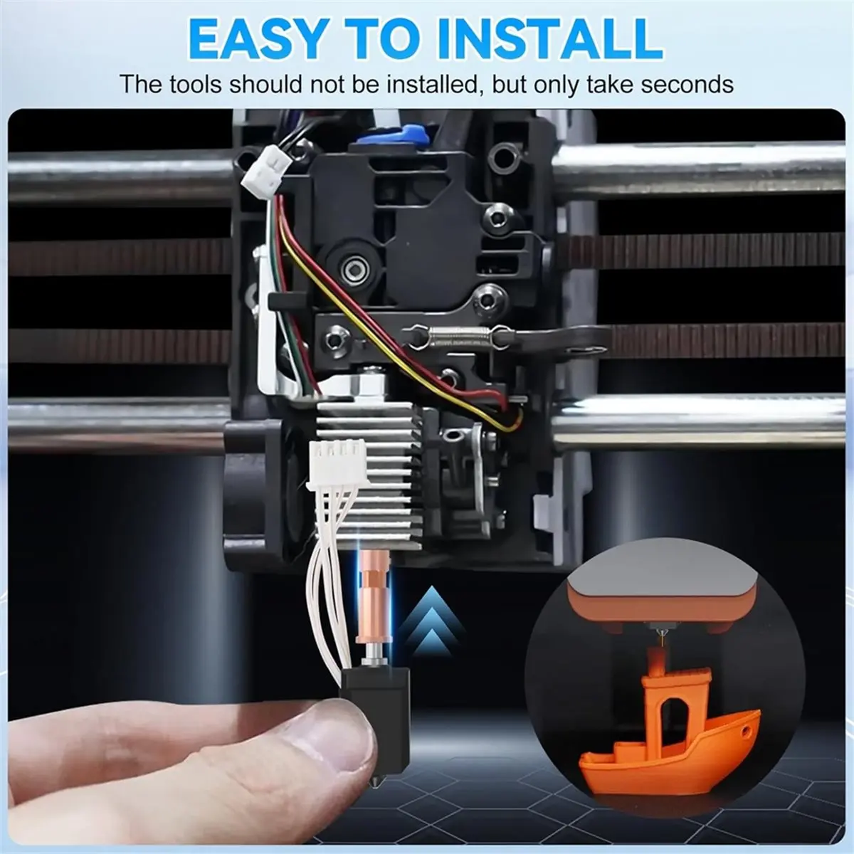 NEW FACTORY~Ceramic Hotend S1 Combo Hotend 1 Hot End 6 Hardened Steel Nozzles and 2 Socks Compatible with S1/ S1 Combo 3D Printe
