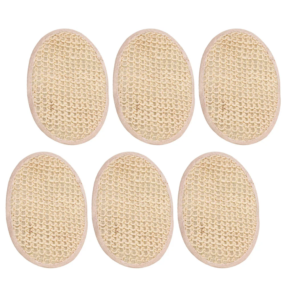 

6pcs Loofah Bath Towel Exfoliating Shower Sponge Back Scrubber Body Exfoliator Face Washer Double-sided Bath Wipe