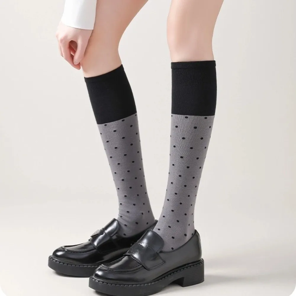 Sweet Korean Style Long Socks Color Matching Cotton Women Stockings Elastic Knee High Socks Women
