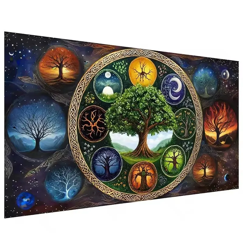 

Diamond Art Painting,Green Tree of Life Moon Diamond Art Kits DIY Full Drill Crystal Rhinestone Crafts,Tree of Life Home Decor