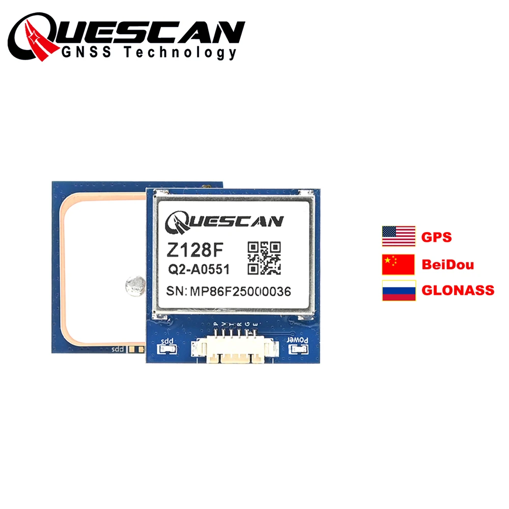 QUESCAN Z128 GPS BeiDou Module with 1PPS Timing GNSS Module GPS BeiDou GLONASS Antenna Receiver NMEA 0183 ,1-10Hz AT6558