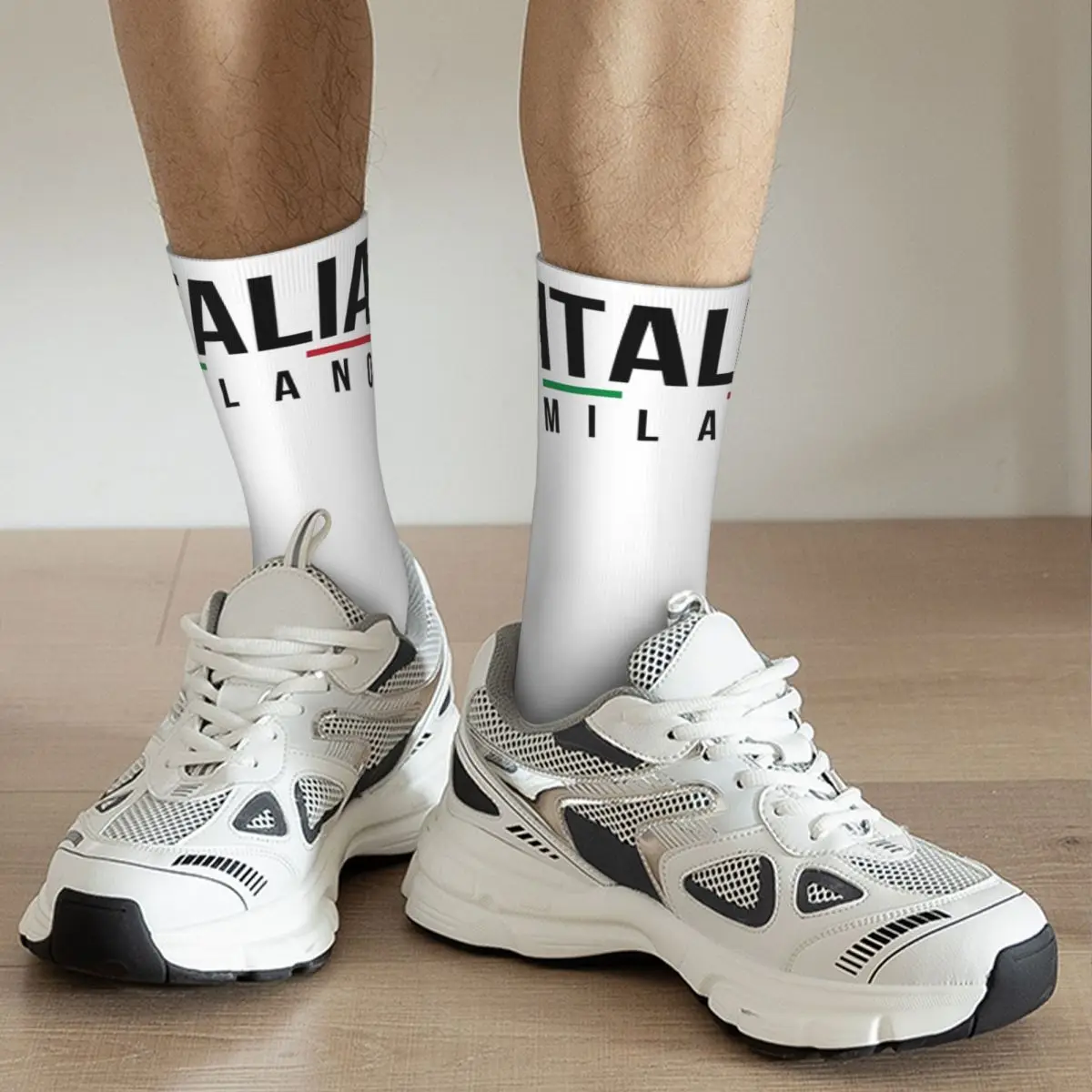 Chaussettes de football unisexes non aldes, marque de luxe, Milano Italie, mode automne et hiver