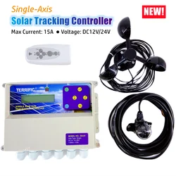 NEW! Single Axis Solar Automatic Tracking Controller Max 15A Sunshine Tracing Controller 12V/24V Single Shaft Sun Tracker System