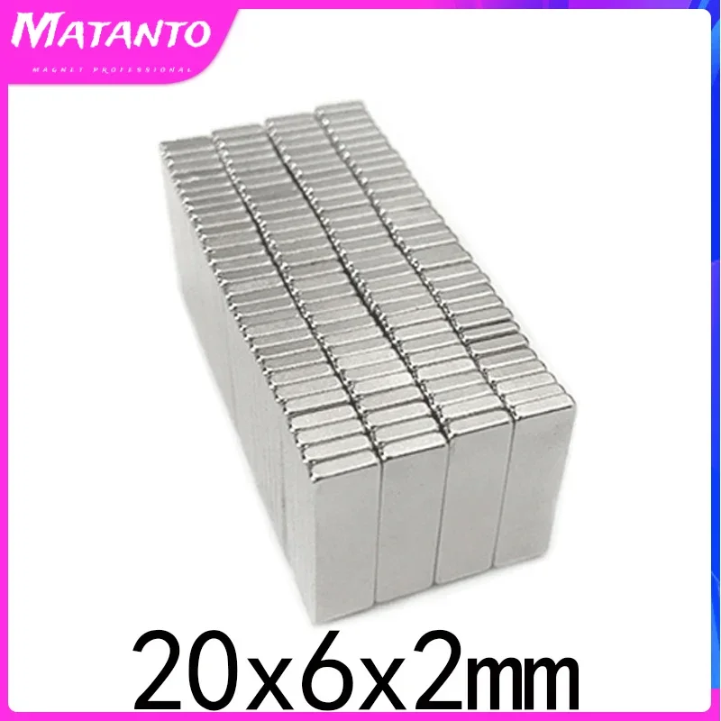 

20/30/50 шт. 20x6x2 мм блок NdFeB сверхмощные магнитные магниты постоянный неодимовый магнит 20x6x2 мм N35 20*6*2 мм
