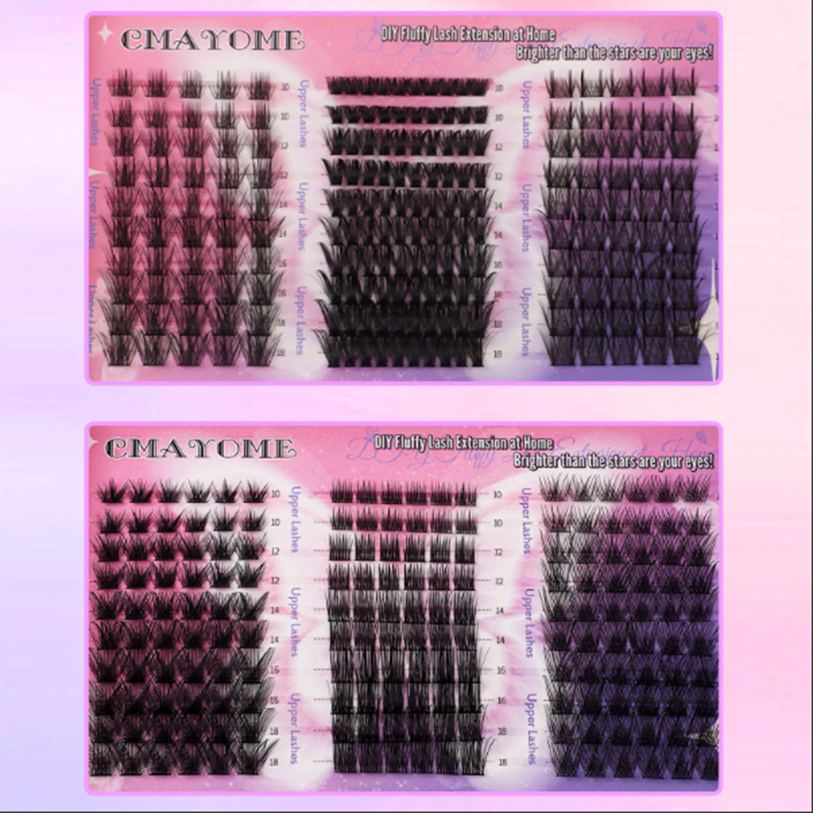 DIY Fluffy Volume False Eyelashes 380pcs clusters Eyelash Extensions bond and seal glue tweezer set professionals Makeup