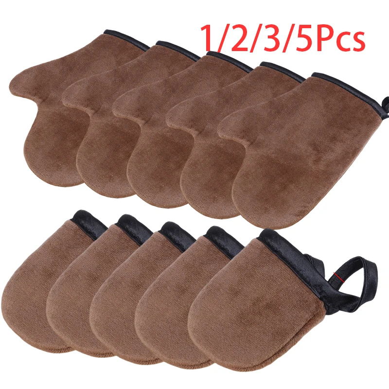 1/2/3/5 pçs luva de loção corporal auto-bronzeamento dupla face evita pegajoso aplicador de mãos secagem rápida reunindo luva ferramenta de maquiagem