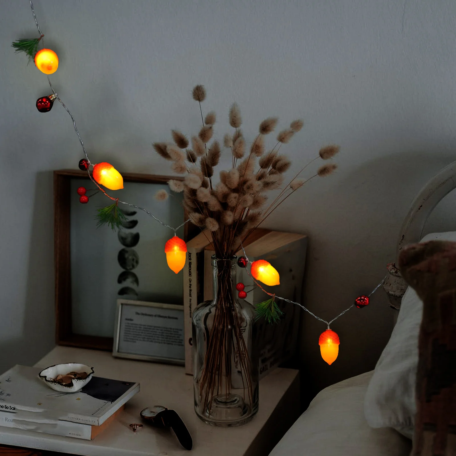 1 قطعة عيد الميلاد مصباح سلسلة الصنوبر مخروط تصميم بالطاقة المحمولة خفيفة الوزن احتفالية مصابيح تعليق للزينة للمنزل حديقة الطرف