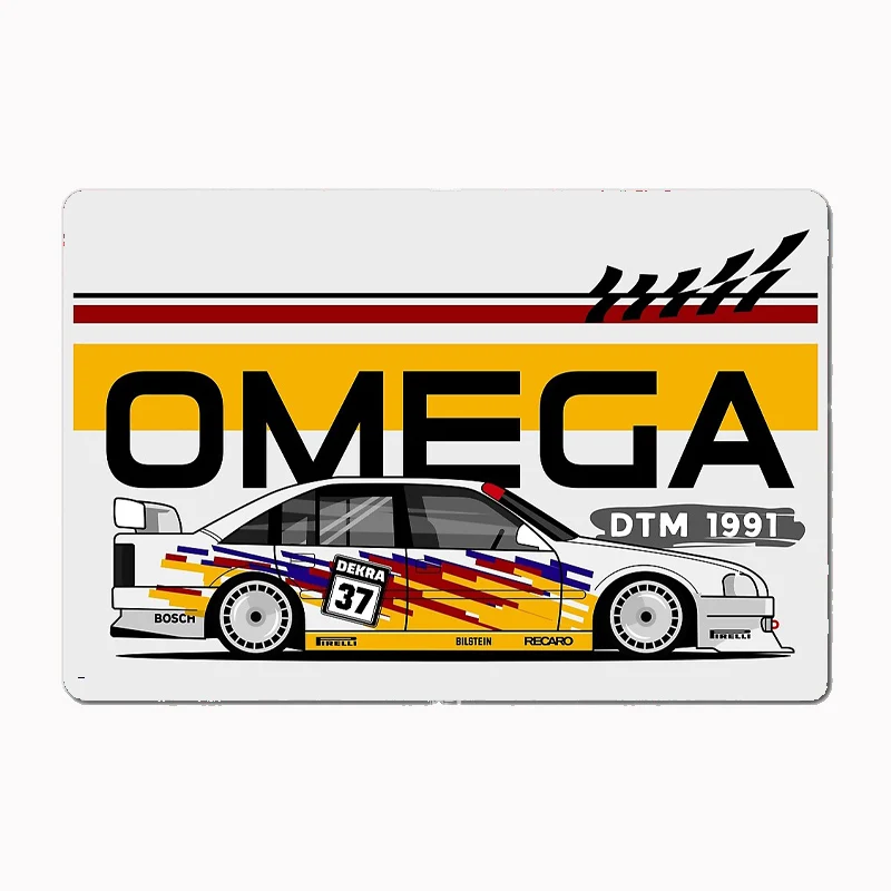 Omega DTM 1991 Sports Car Metal Sign Poster Garage Room Decor Automobile Club Custom Tin Vintage Home Decor