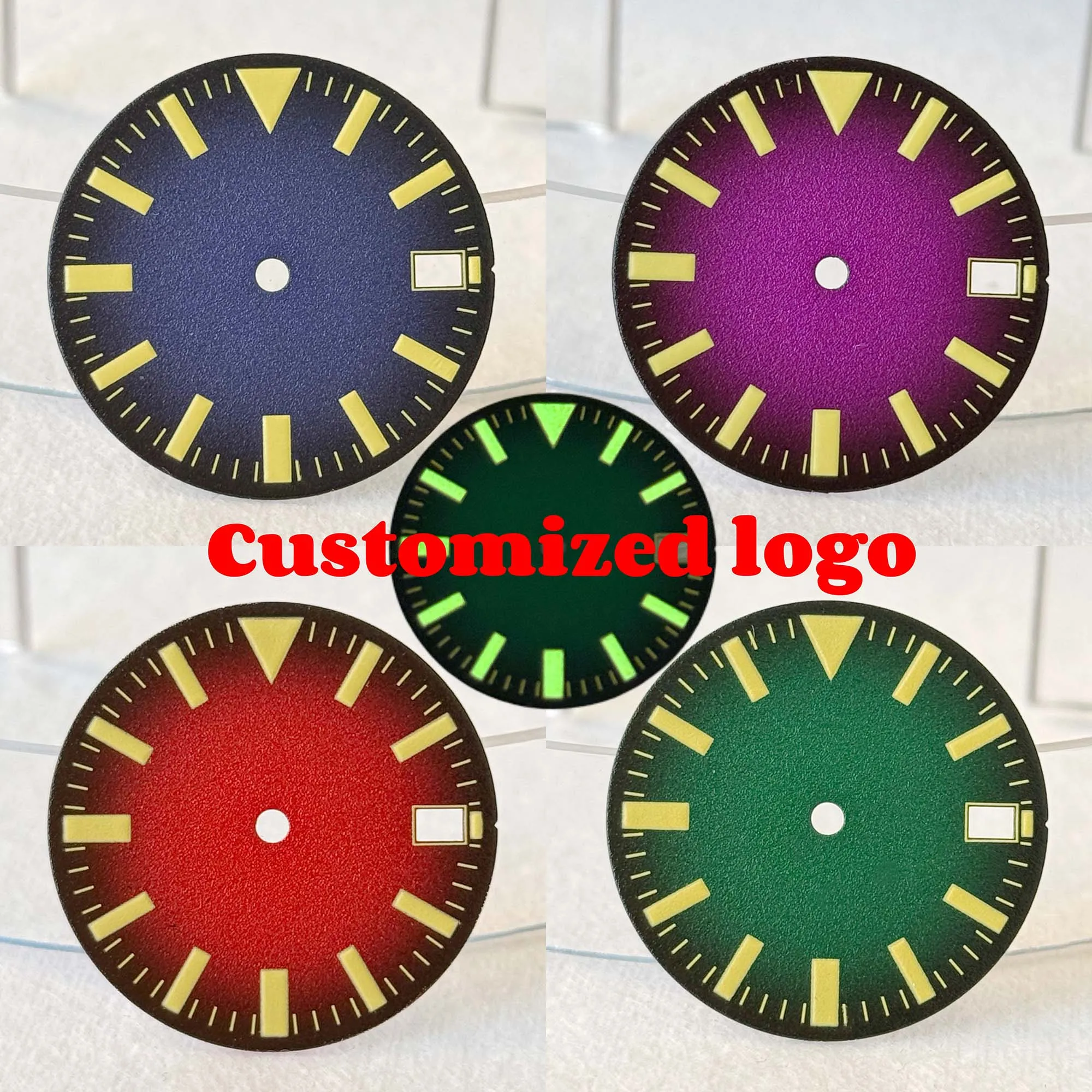 

28.5mm yellow scale sterile green glowing No logo N H/35 dial dial customized watch accessories