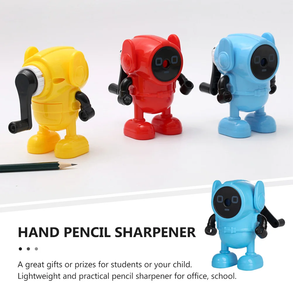 

Cartoon Robot Pencil Sharpener Manual Portable Sharpener for School Classroom Office Students Stationery Adorable Drawing