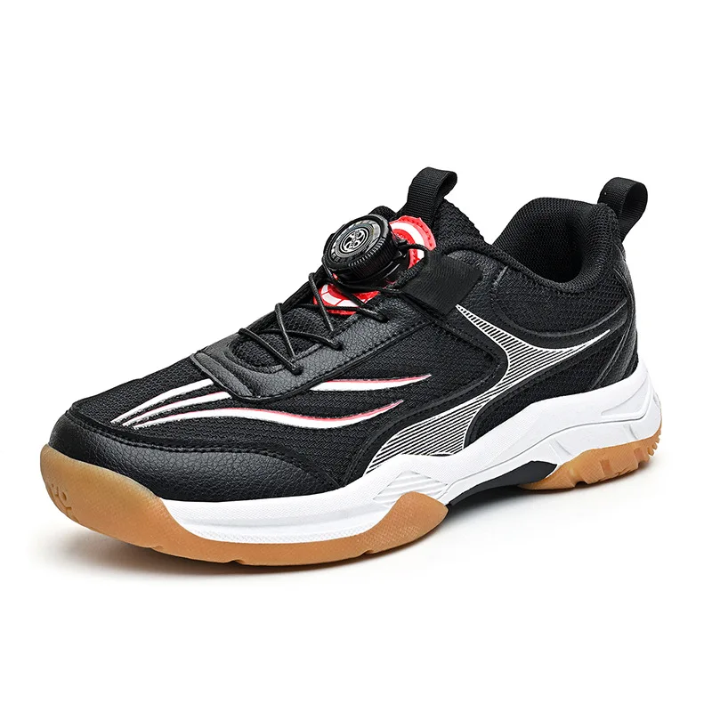 New Style Children's Badminton Shoes with Quick Lace Knob Competition Table Tennis Shoes Breathable Shock-absorbing Train Shoes