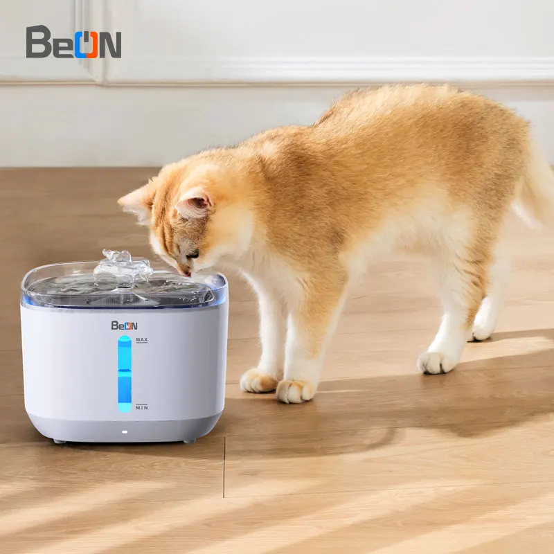 BEON Stainless Steel Pet Water Fountain Dispenser for Cats Dogs Multiple Pets