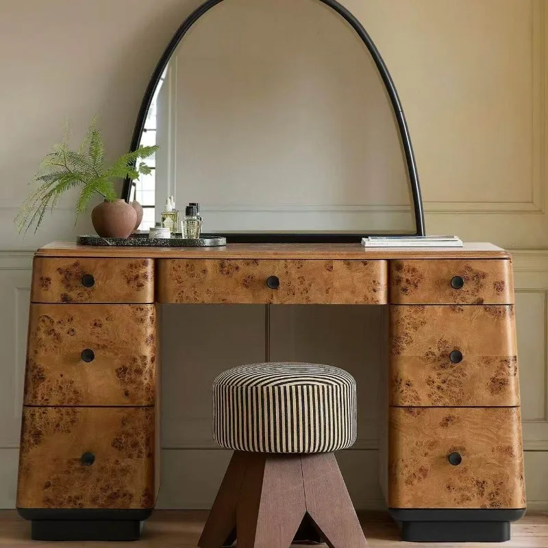 wood dresser with mirror with chest tenon and mortise structure removable makeup table tree tumor skin bedroom dressing table