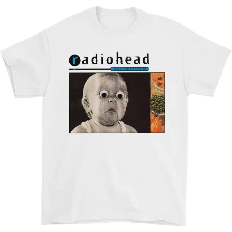 

2025 Summer Radiohead Rock Punk American Retro Men's and Women's High Street Summer Short Sleeve T-shirt Valentine's Day Gift