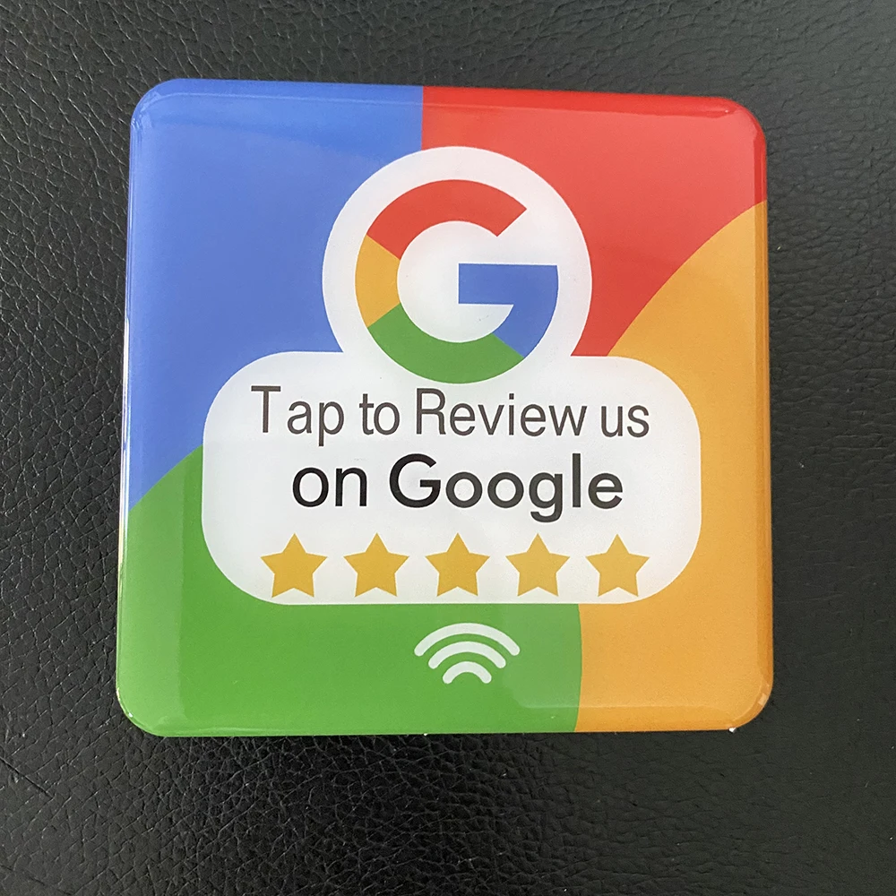 3.93 inch 10cm Large size Google Review Sticker NFC Tap Review Table Plate for Shop Restaurant