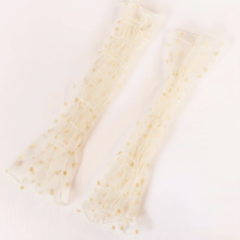 

Высококачественные кружевные нарукавники в горошек, защита от солнца, длинные перчатки без пальцев, дышащие, для женщин