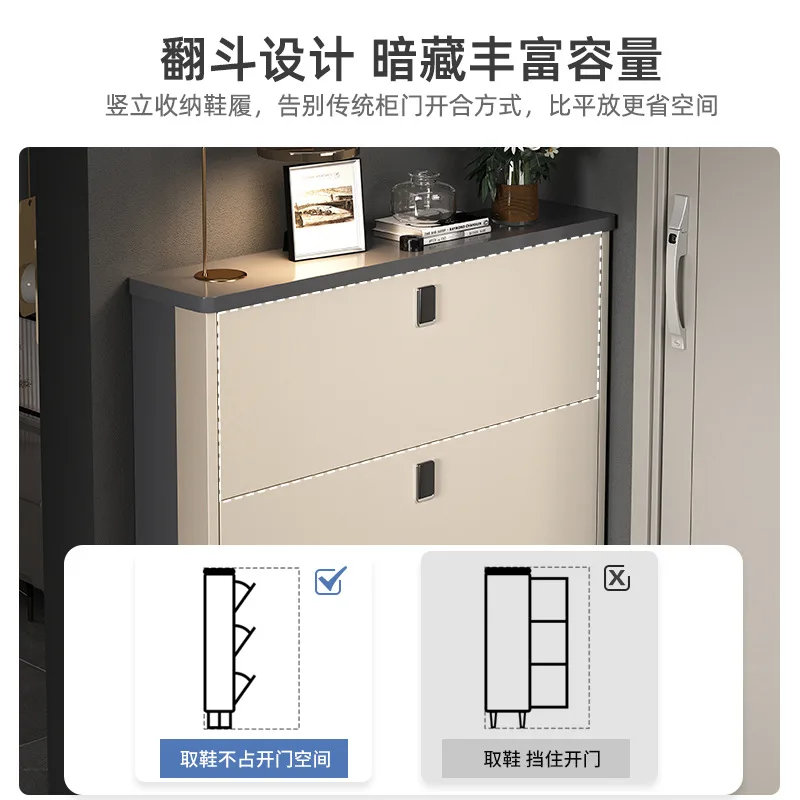 YFY Ultra-Thin Flip Shoe  for Home Entrance,  and Thin Entryway, Internet  Storage Artifact, Space-Saving Hot New Shoe Rack