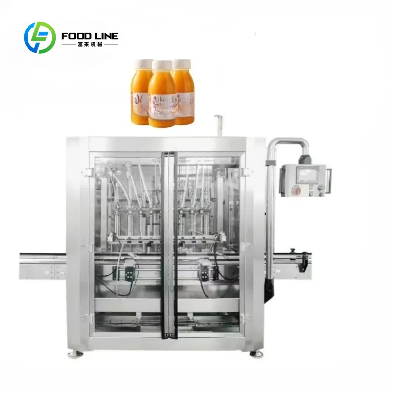 Customized Automatic 6 Heads Piston Servo Motor 100-1000ml Liquid Filling Machine Orange Juice Filling Machine