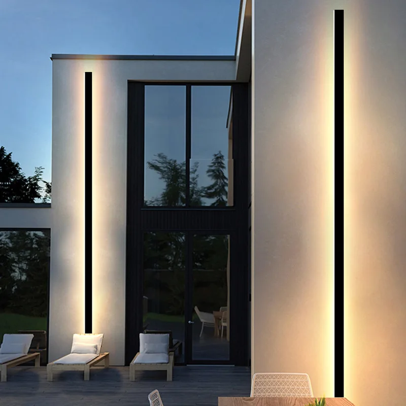 

IP65 Outdoor Waterproof LED Line Wall Light Nordic Modern Courtyard Villa Door Decor Long Strip Pillar Nordic Wall Lamp Sconces