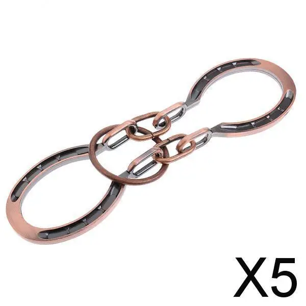 5x Metal Ring Solution Intellectual Deduction Puzzle Chinese Brain Teaser