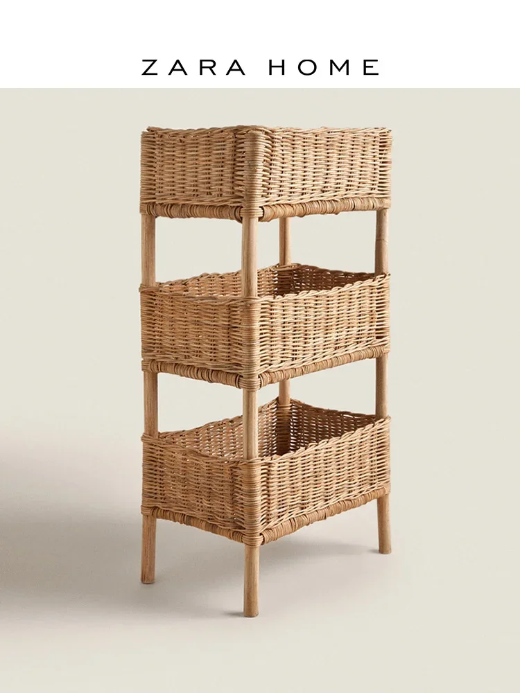 Country Style Floor Storage Rack Toy Shelf Multi-Layer Storage Organizing