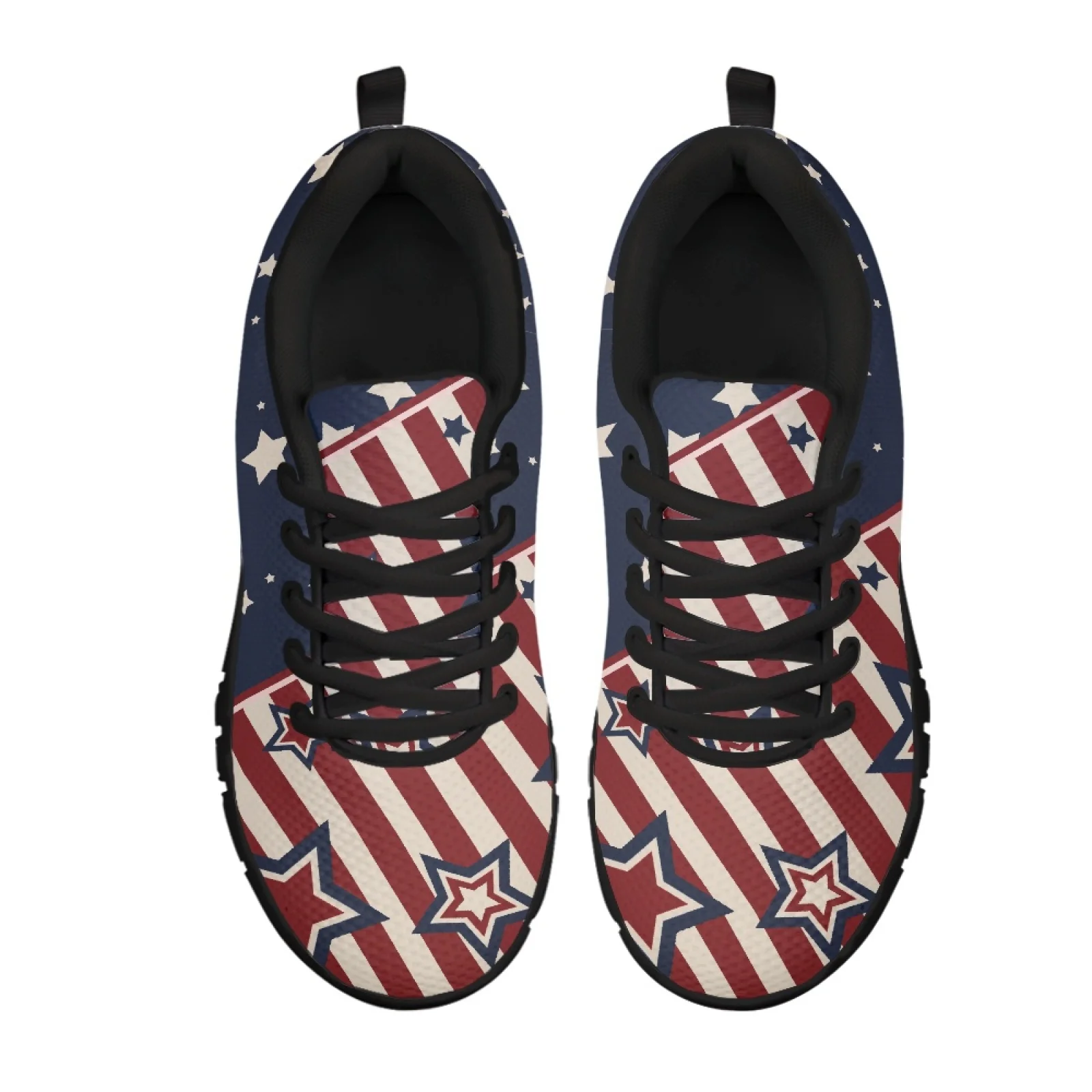 Coloranimal Star Stripe Men Lightweight Breathable Work Shoes for Nurses Standing All Day All-Match Hiking Shoes for Travel
