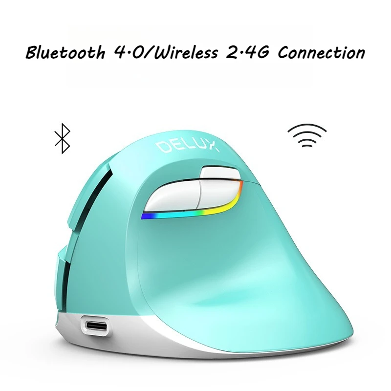 

Вертикальная беспроводная Bluetooth-мышь, эргономичная перезаряжаемая мышь, четырехуровневая игровая мышь с регулировкой разрешения для ноутбука Mac с ОС Windows