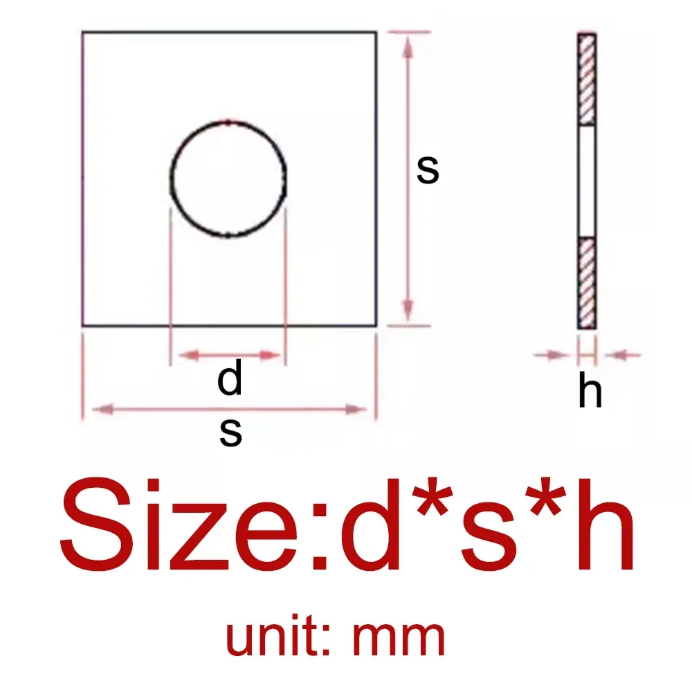 Rondelle in acciaio inossidabile 1-50 pezzi piastra quadrata M3 M4 M5 M6 M8 M10 M12 M14 M16 M20 cuscinetto piatto guarnizione distanziatore rondelle quadrate