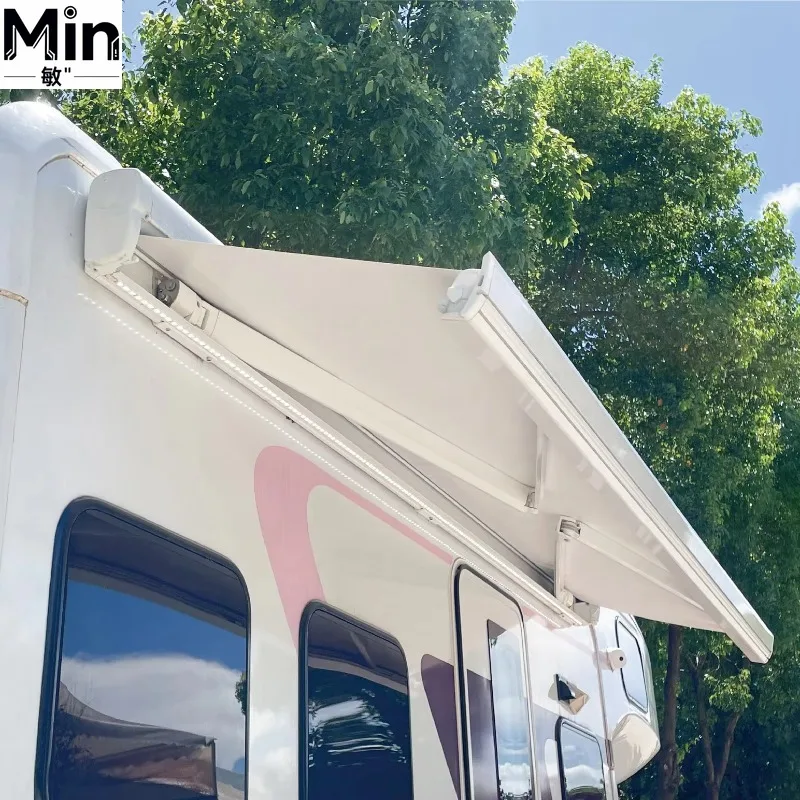 18 Ft Motorized RV Wall Awnings Canopy Waterproof UV Resistant Exterior Awning for Camper Van Trailer Camping Outdoor