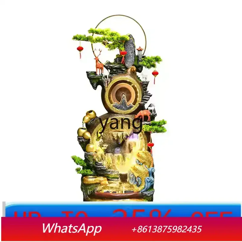 CX  Bafanglai flowing water ornament, time running ball circulating water rockery gourd humidifier